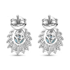 D'Joy AA Blauer Zirkon, Weißer Zirkon Ohrringe 925 Silber rhodiniert ca. 3.10 ct