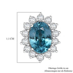 D'Joy AA Blauer Zirkon, Weißer Zirkon Ohrringe 925 Silber rhodiniert ca. 3.10 ct