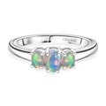 D'Joy AA Natürlicher, äthiopischer Welo Opal Ring 925 Silber platiniert (Größe 17.00) ca. 0.40 ct