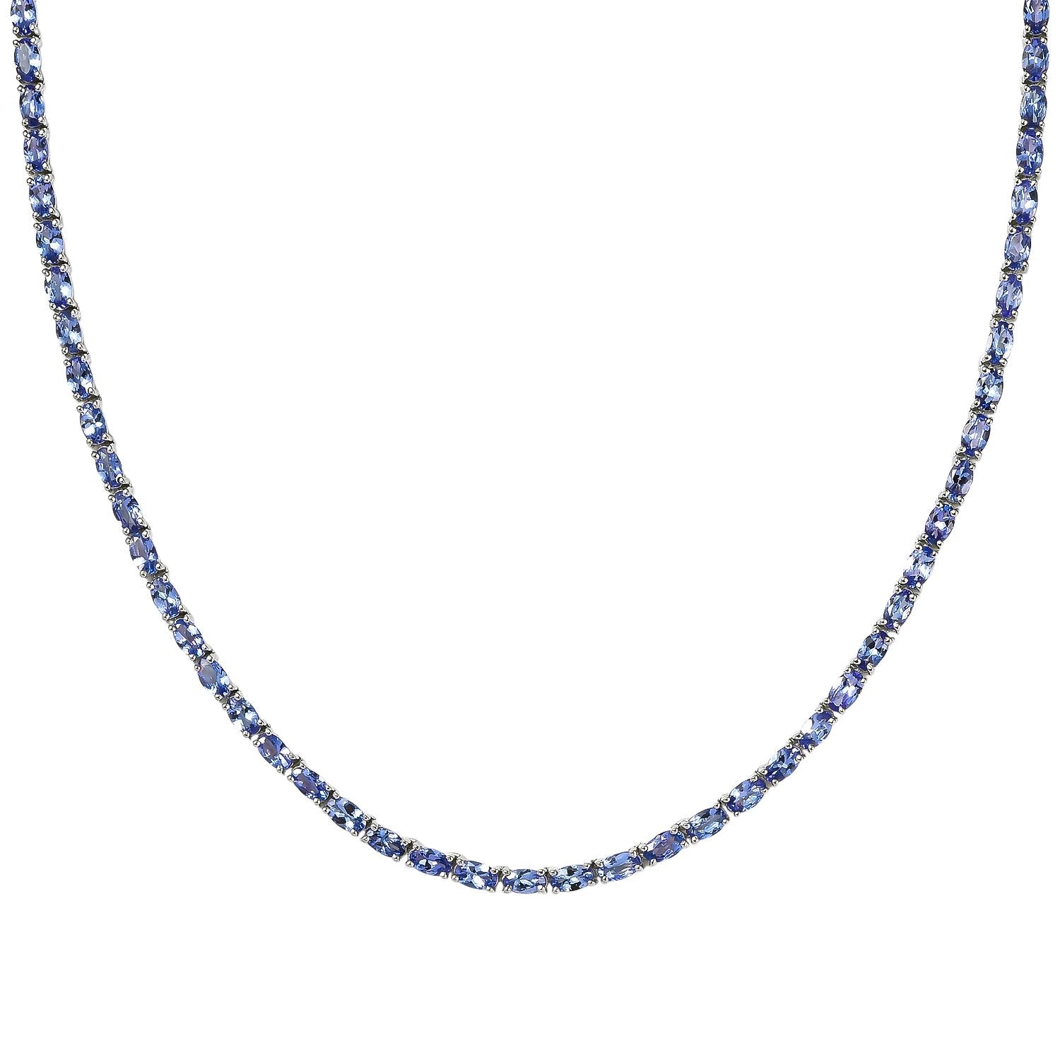 D'Joy Premium Tansanit Halskette ca. 45 cm 925 Silber rhodiniert ca. 18.92 ct