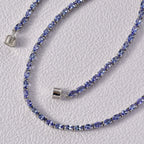 D'Joy Premium Tansanit Halskette ca. 45 cm 925 Silber rhodiniert ca. 18.92 ct