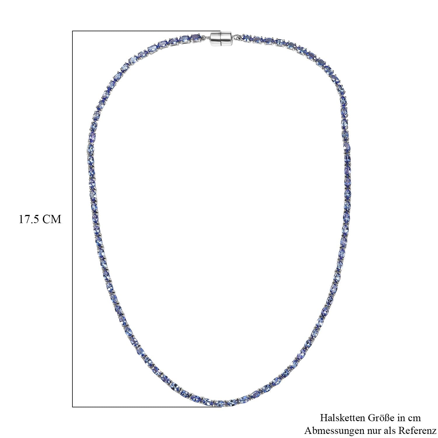 D'Joy Premium Tansanit Halskette ca. 45 cm 925 Silber rhodiniert ca. 18.92 ct