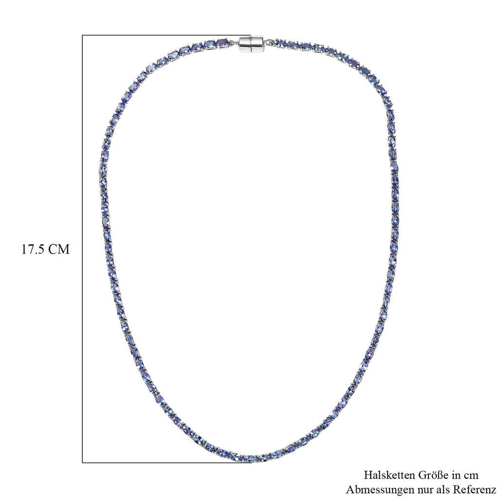 D'Joy Premium Tansanit Halskette ca. 45 cm 925 Silber rhodiniert ca. 18.92 ct