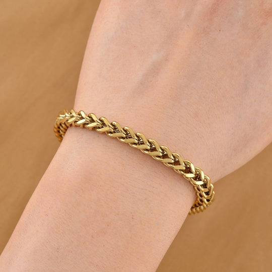 DESIGNER INSPIRIERT 3D Spiga Armband, ca. 20 cm, 316L Edelstahl -goldfarben