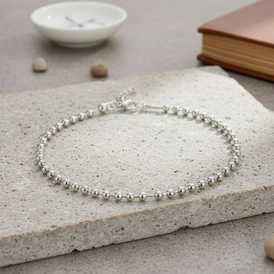 316L Edelstahl Kugel Armband ca. 20 cm ca. 3,00g
