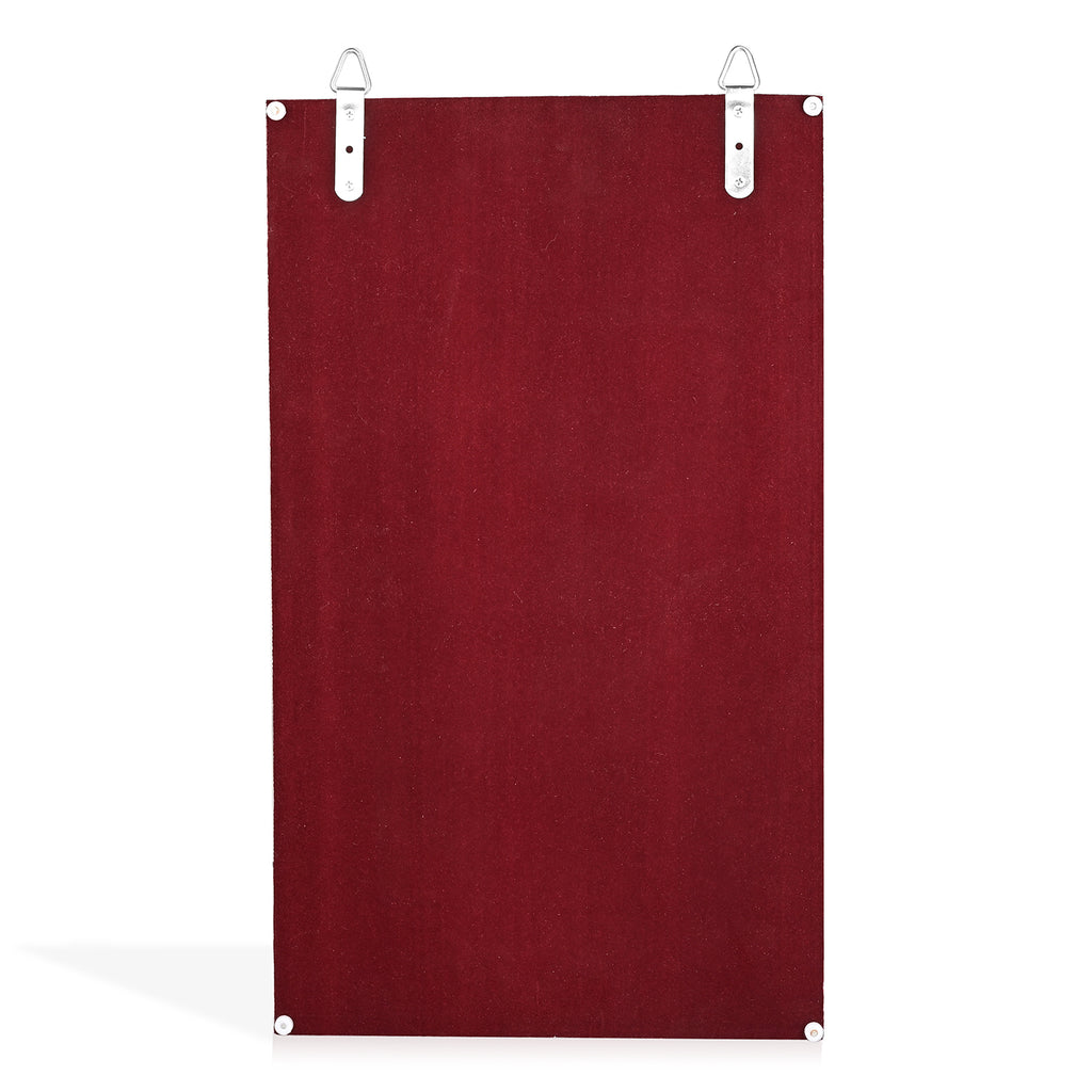 LIVMORE Schmuck Organizer mit Spiegel, Teakholz, 55,88 x 33 x 8,25 cm, Silberfarben