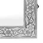 LIVMORE Schmuck Organizer mit Spiegel, Teakholz, 55,88 x 33 x 8,25 cm, Silberfarben