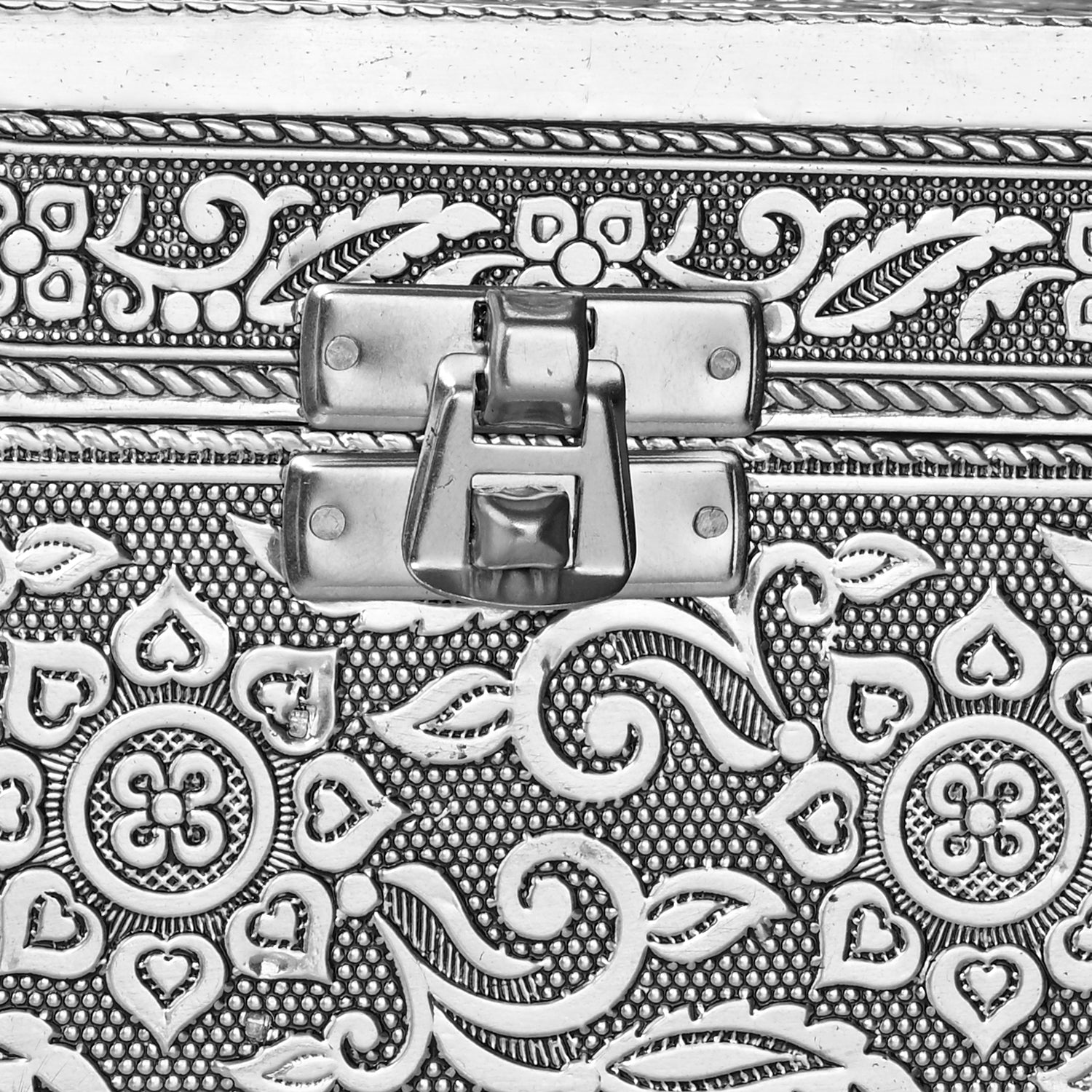 LIVMORE Schmuck Organizer mit Spiegel, Teakholz, 55,88 x 33 x 8,25 cm, Silberfarben