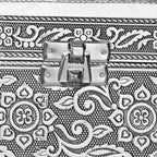 LIVMORE Schmuck Organizer mit Spiegel, Teakholz, 55,88 x 33 x 8,25 cm, Silberfarben