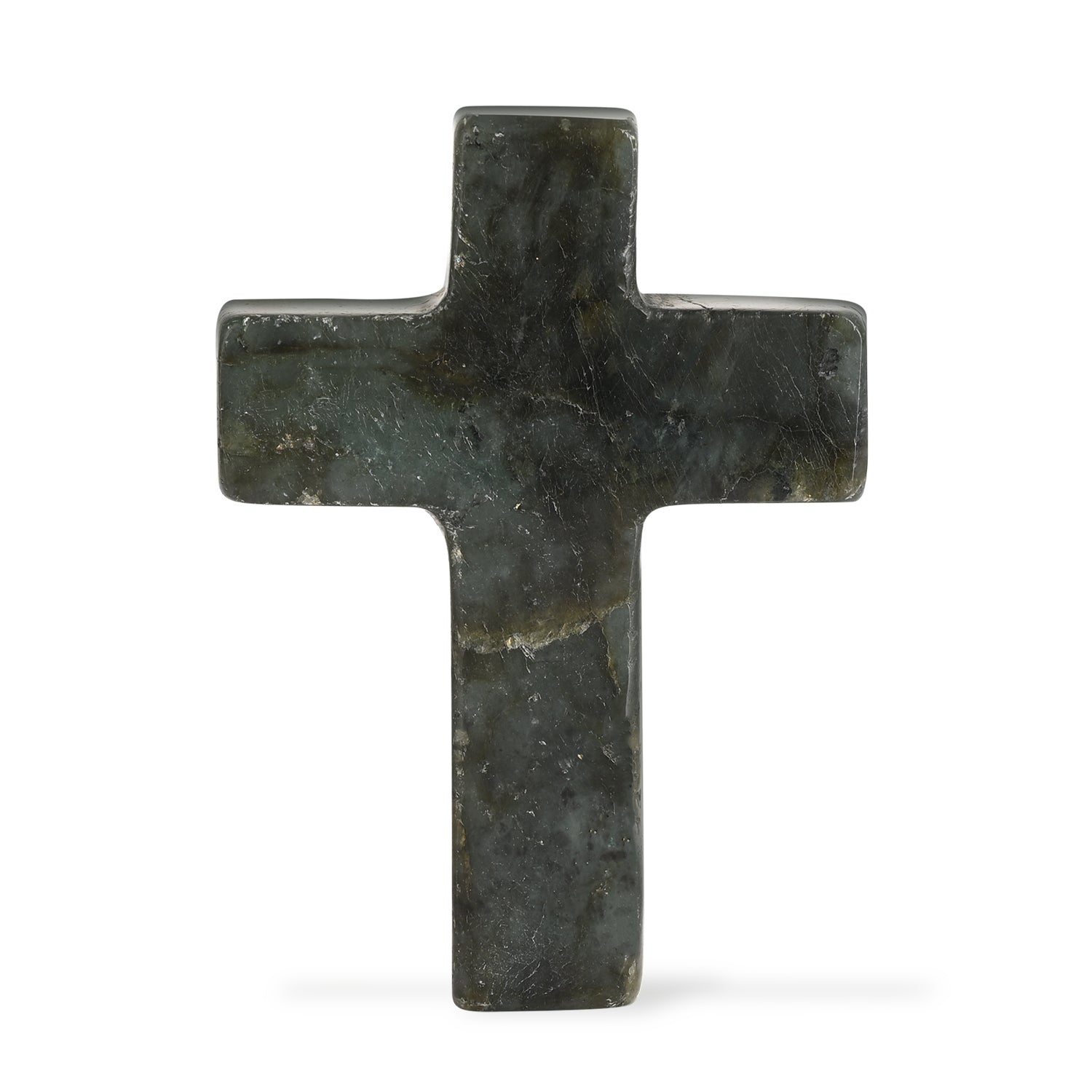 LIVMORE Labradorit Edelstein Kreuz mit Armband und Kreuz Anhänger, 7,62 cm