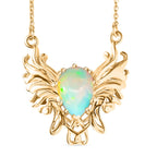 D'Joy AA Natürlicher, äthiopischer Welo Opal Halskette ca. 50 cm 925 Silber 750 Gelbgold Vermeil ca. 1.39 ct