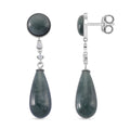 EXTREM SELTEN - Natürlicher Olmek Jadeit Ohrringe 925 Silber rhodiniert ca. 50.00 ct