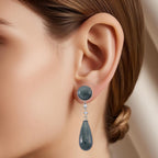 EXTREM SELTEN - Natürlicher Olmek Jadeit Ohrringe 925 Silber rhodiniert ca. 50.00 ct