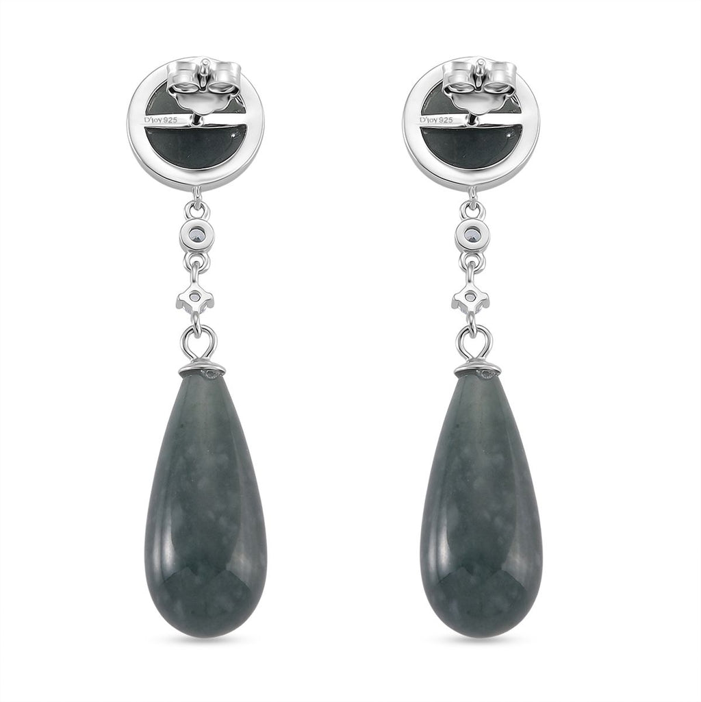 EXTREM SELTEN - Natürlicher Olmek Jadeit Ohrringe 925 Silber rhodiniert ca. 50.00 ct