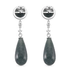 EXTREM SELTEN - Natürlicher Olmek Jadeit Ohrringe 925 Silber rhodiniert ca. 50.00 ct