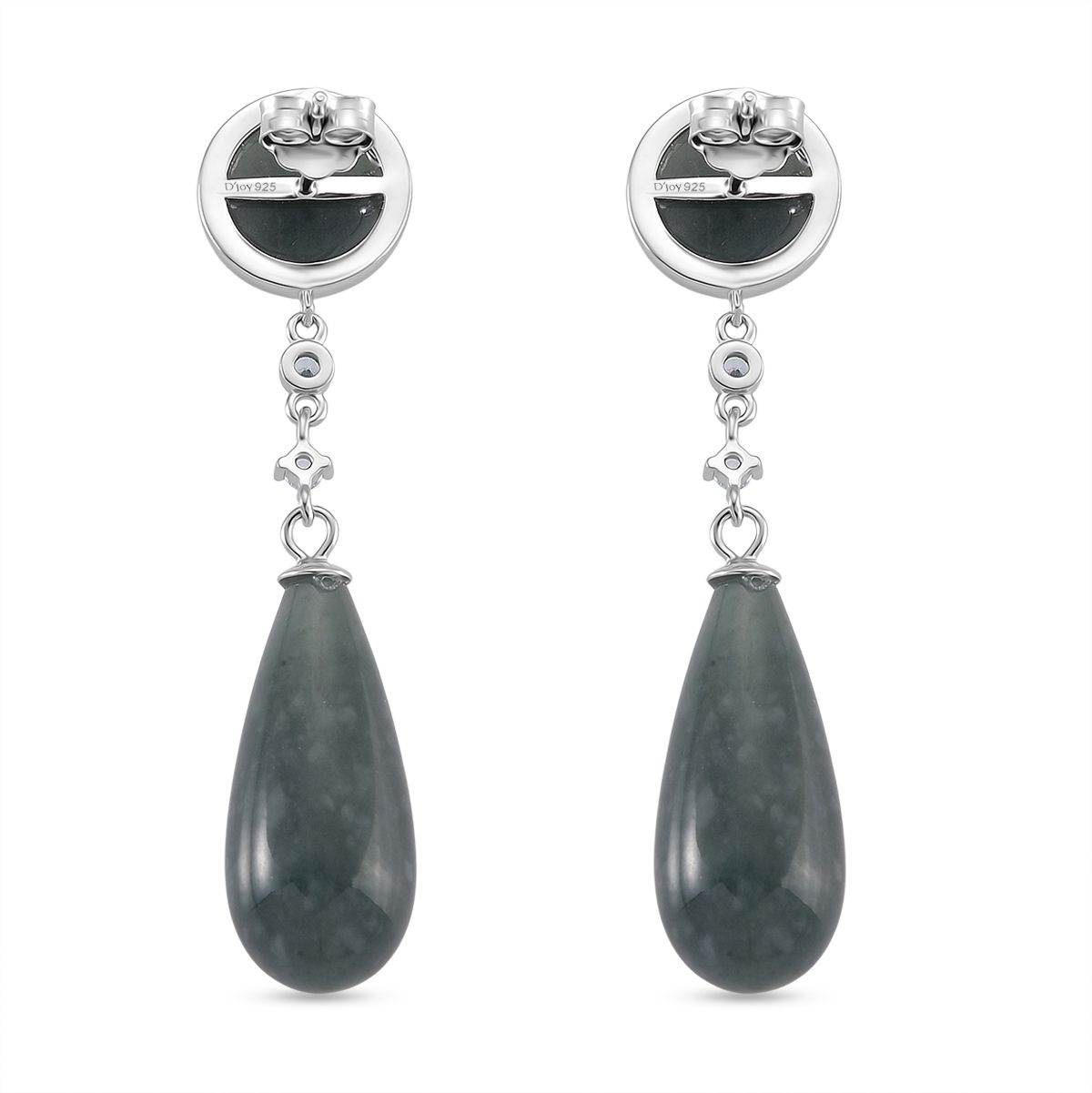EXTREM SELTEN - Natürlicher Olmek Jadeit Ohrringe 925 Silber rhodiniert ca. 50.00 ct