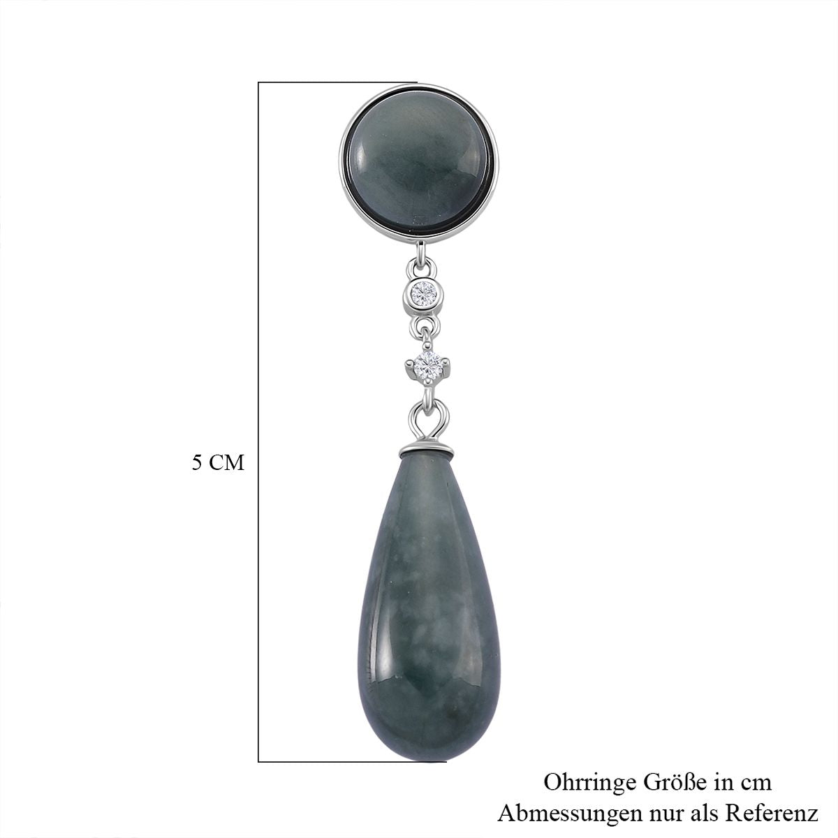 EXTREM SELTEN - Natürlicher Olmek Jadeit Ohrringe 925 Silber rhodiniert ca. 50.00 ct