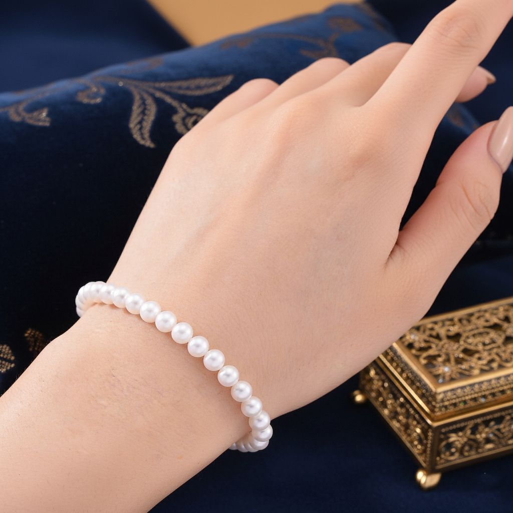 D'Joy AAA Zhuji Akoya-Perle 18+5cm Armband und 50+5cm Halskette