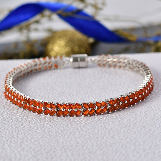 D'Joy AAA Blaze Feueropal Armband ca. 20 cm 925 Silber rhodiniert ca. 7,13 ct.