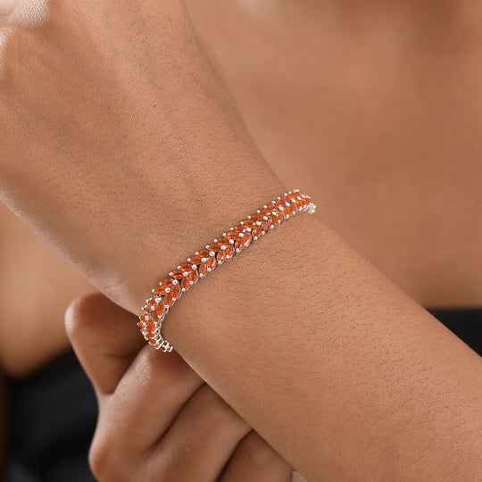 D'Joy AAA Blaze Feueropal Armband ca. 20 cm 925 Silber rhodiniert ca. 7,13 ct.