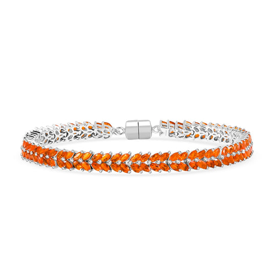 D'Joy AAA Blaze Feueropal Armband ca. 20 cm 925 Silber rhodiniert ca. 7,13 ct.