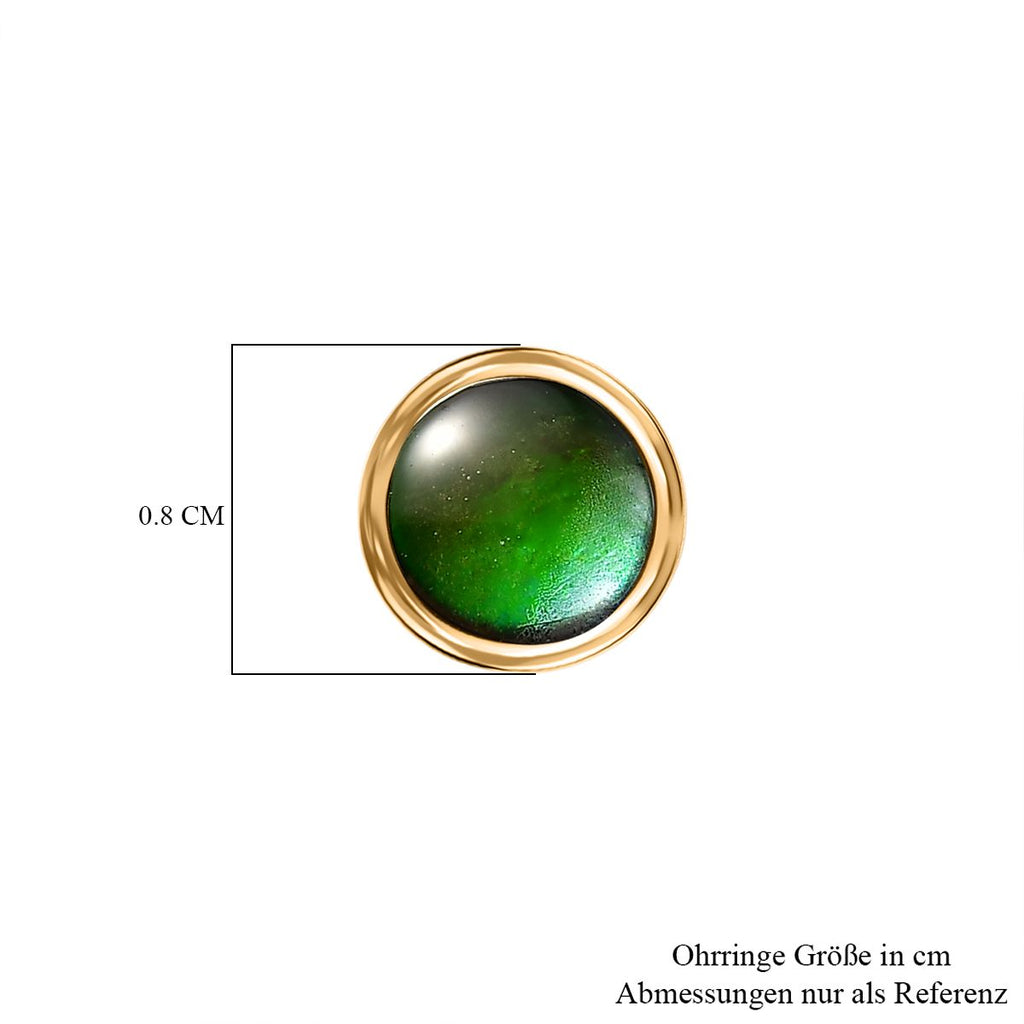 D'Joy Kanadischer Ammolit Ohrringe 925 Silber 750 Gelbgold Vermeil ca. 1.66 ct