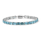 D'Joy AAA Blauer Zirkon Armband ca. 19 cm 925 Silber rhodiniert ca. 30.97 ct