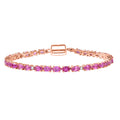 LUXURIANT AAA Labor Rosa Saphir und Labor Diamant 19cm Armband - 9,27 ct.