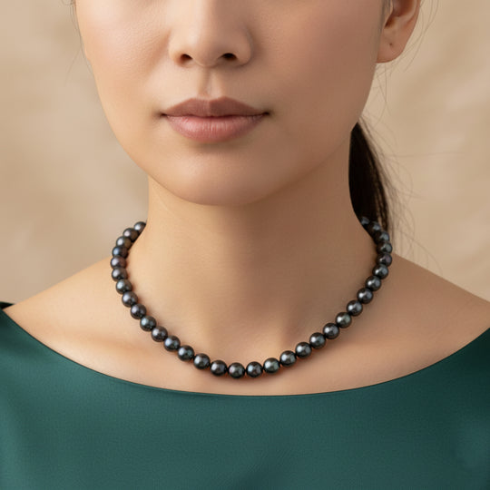 LUXORO Tahiti Perle (8-12mm) 45+5cm Halskette in 417 Weißgold