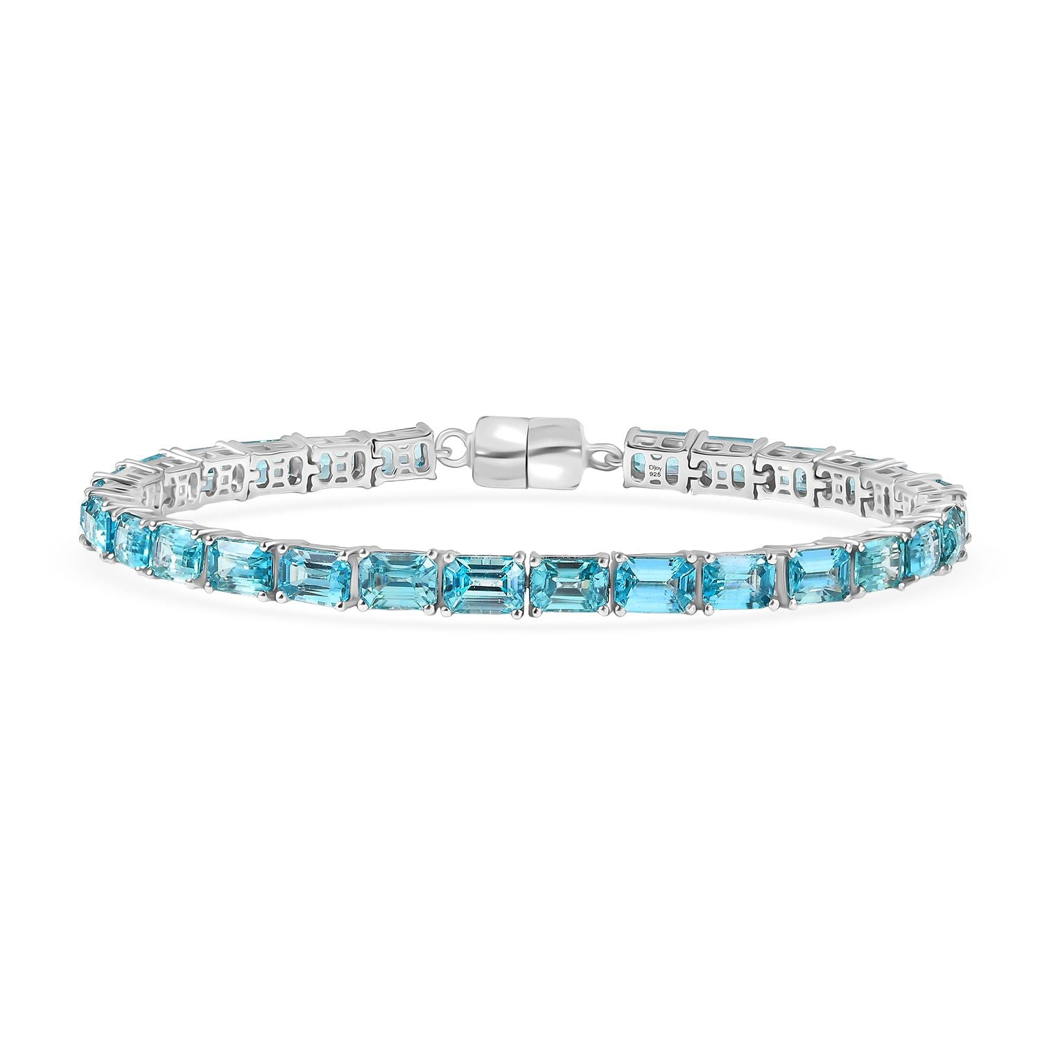 D'Joy AAA Blauer Zirkon Armband ca. 20 cm 925 Silber rhodiniert ca. 34,24 ct.