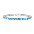 D'Joy AAA Blauer Zirkon Armband ca. 20 cm 925 Silber rhodiniert ca. 34,24 ct.