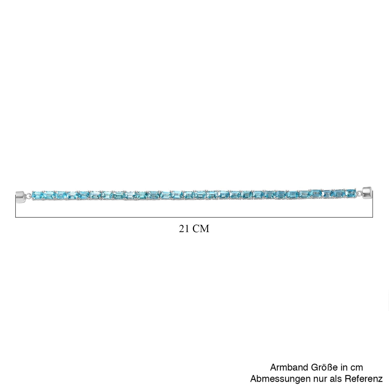 D'Joy AAA Blauer Zirkon Armband ca. 20 cm 925 Silber rhodiniert ca. 34,24 ct.