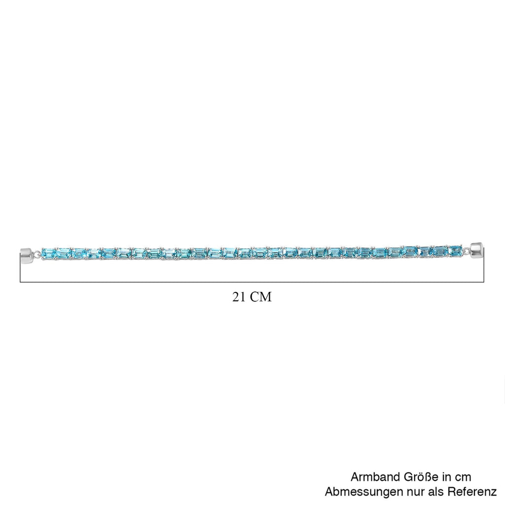 D'Joy AAA Blauer Zirkon Armband ca. 20 cm 925 Silber rhodiniert ca. 34,24 ct.