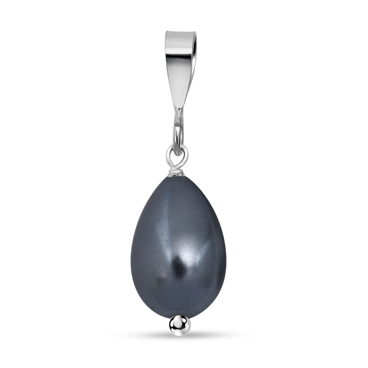 Pfau Muschelkernperle (12X8 mm) Anhänger 925 Silber