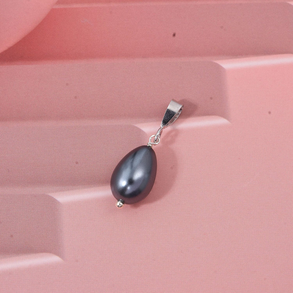 Pfau Muschelkernperle (12X8 mm) Anhänger 925 Silber