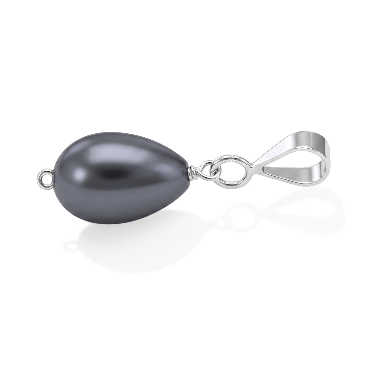 Pfau Muschelkernperle (12X8 mm) Anhänger 925 Silber