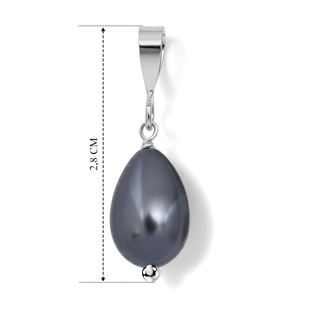 Pfau Muschelkernperle (12X8 mm) Anhänger 925 Silber