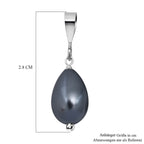 Pfau Muschelkernperle (12X8 mm) Anhänger 925 Silber