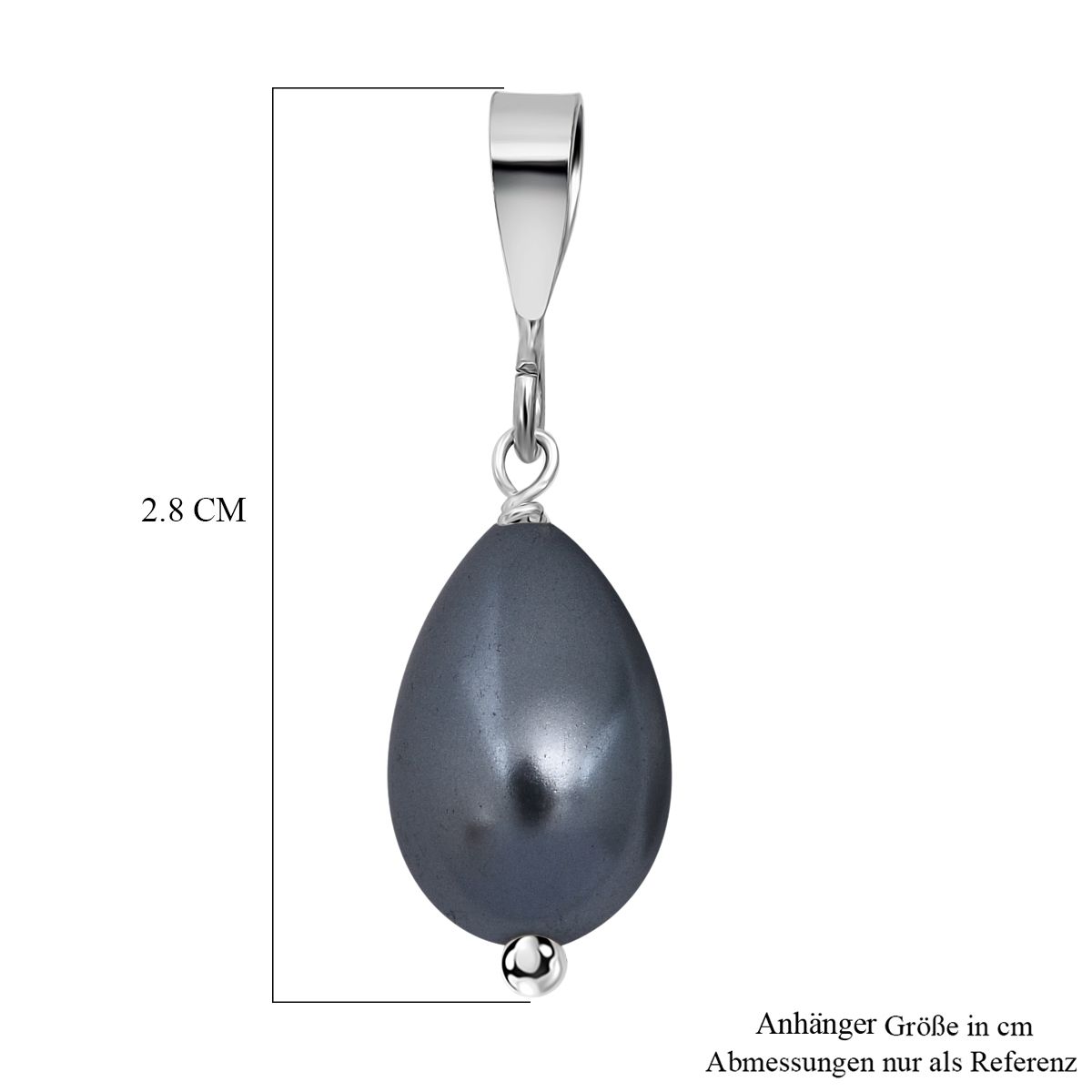 Pfau Muschelkernperle (12X8 mm) Anhänger 925 Silber
