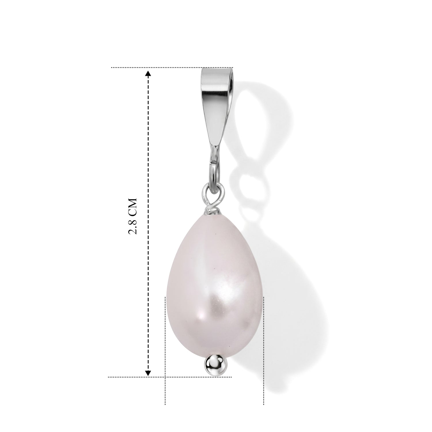 Weiße Muschelkernperle (12X8 mm) Anhänger 925 Silber