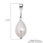 Weiße Muschelkernperle (12X8 mm) Anhänger 925 Silber