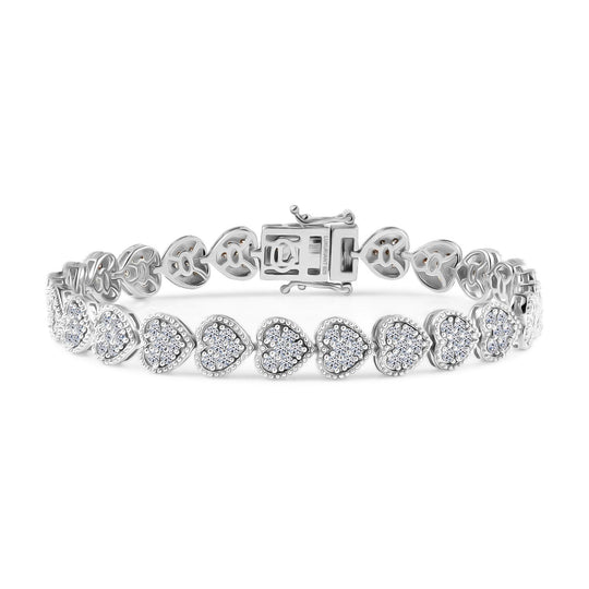 Lab Grown Diamant SI-GH Armband ca. 20 cm 925 Silber 750 Roségold Vermeil ca. 4.15 ct