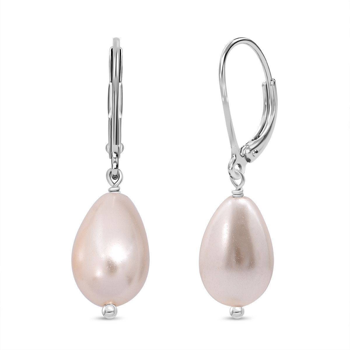 Rosa Muschelkernperle Ohrringe 925 Silber