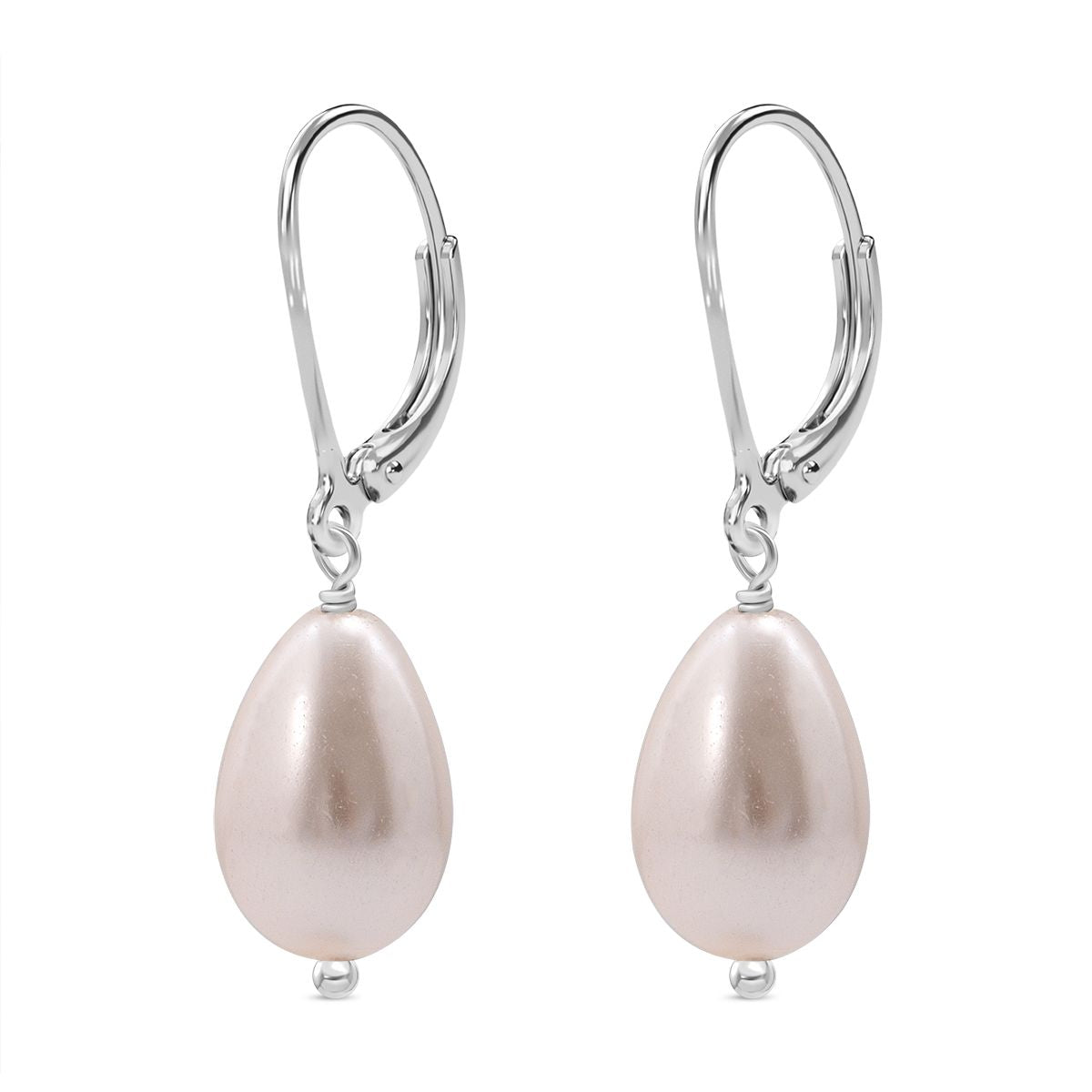 Rosa Muschelkernperle Ohrringe 925 Silber