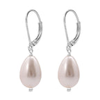 Rosa Muschelkernperle Ohrringe 925 Silber