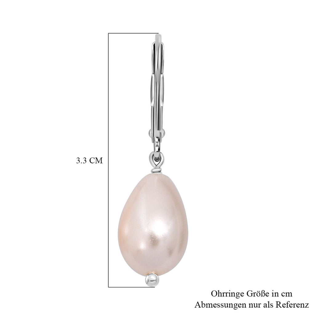 Rosa Muschelkernperle Ohrringe 925 Silber