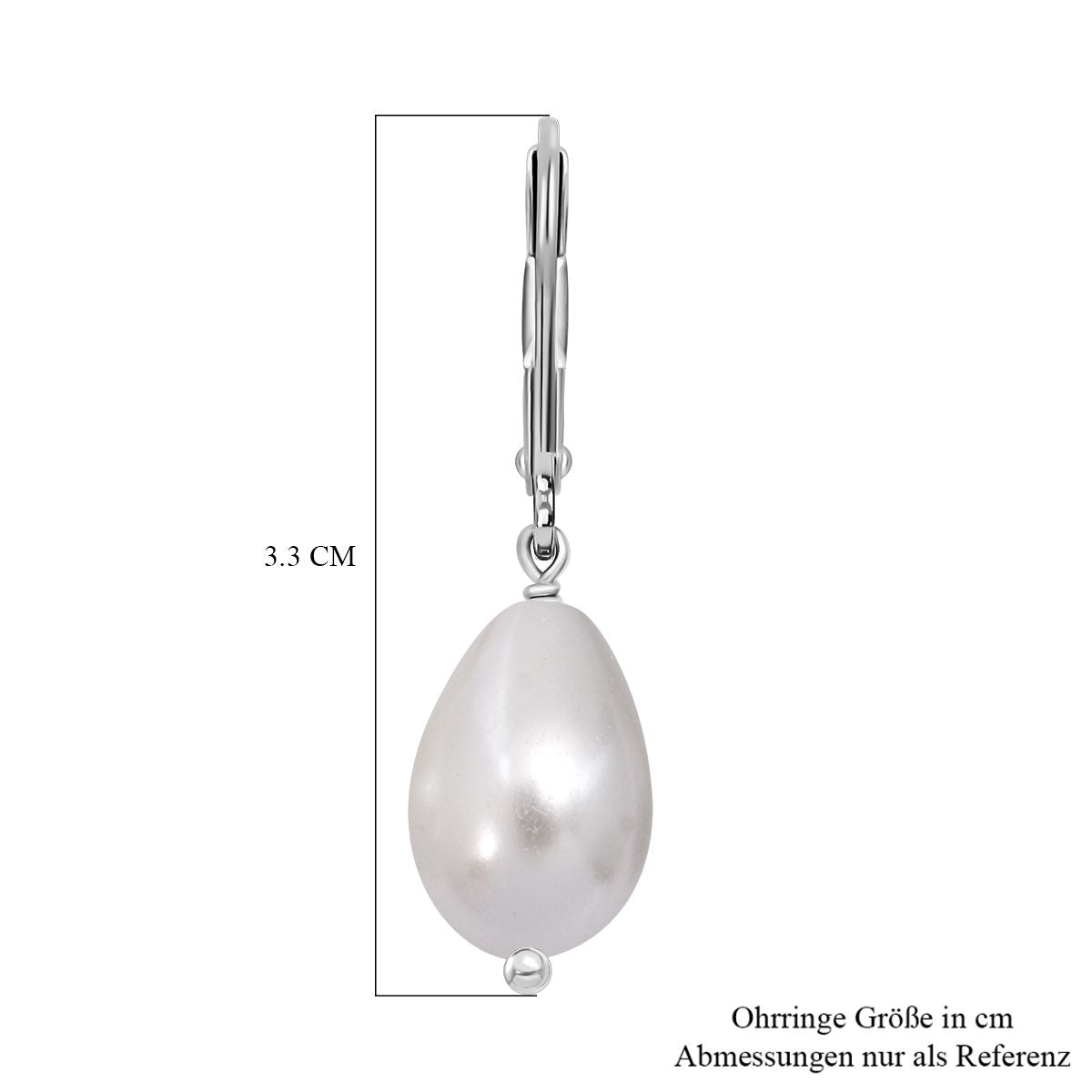 Weiße Muschelkernperle Ohrringe 925 Silber