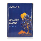 LIVMORE 8er Set Edelstein Bonsai Bäume, 5,08 cm, Mehrfarbig