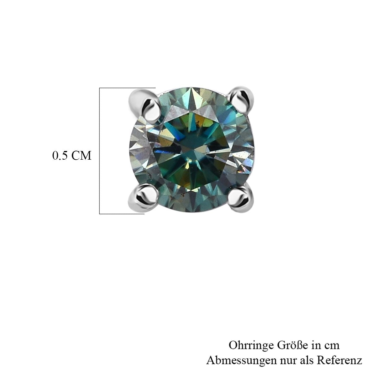 D'Joy Paraiba Moissanit Ohrringe 925 Silber rhodiniert ca. 0,91 ct.