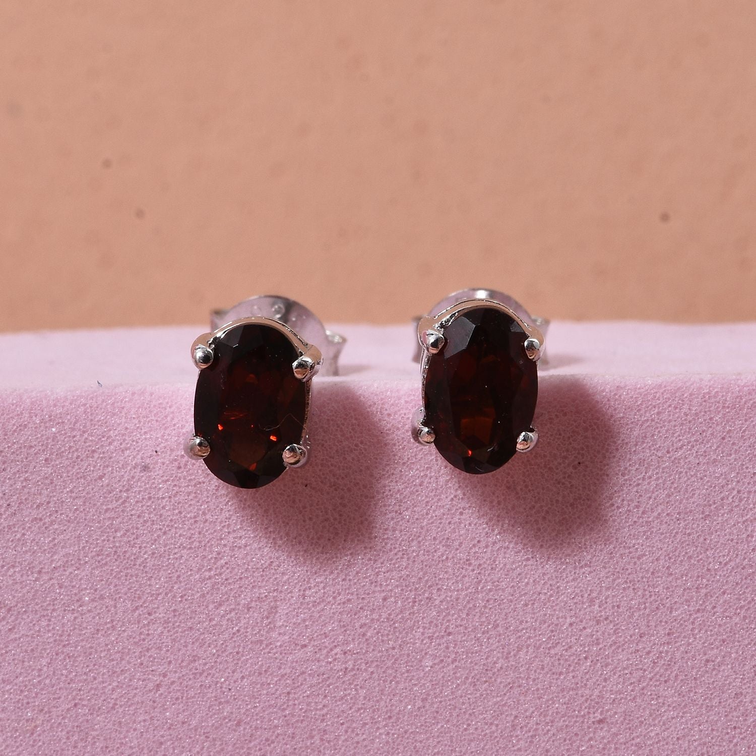 D'Joy Roter Granat Ohrringe 925 Silber rhodiniert ca. 1.00 ct